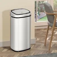 MODFU - Afvalemmer Met Sensor - Automatische En Handmatige Bediening - Modern - Voor De Keuken - Roestvrij Staal - Zilver - 68 L