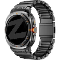Bandz Titanium 'Hybrid' bandje geschikt voor Samsung Galaxy Watch Ultra 2 (2026) / Ultra (2024/2025) - Zwart