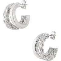 Yehwang Small double braided hoops earrings