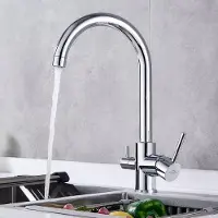 Auralum Max Keukenkraan - Keukenkraan 3-wegkraan met osmosesysteem waterfilter drinkwaterkraan - Kraan Keuken - Mengkraan Keuken - Keukenkranen Chroom