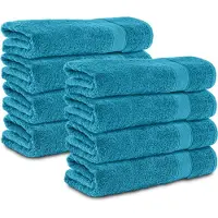 Komfortec 8x Handdoek 70x140 - 100% Katoen – Handdoekenset - Zacht - Turquoise