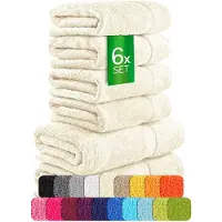 Etérea Himmlische Qualität etérea Carli handdoekenset 6-delig – naturel – 100% katoen – 500 g/m² – OEKO-TEX Made in Green