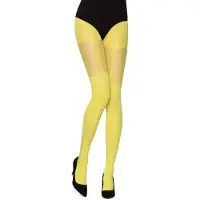 Merry Style Dames Panty - 60 DEN-Overknee-Look – Polyamide – Canarinio – S - MS-GB-260