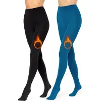 Merry Style – Set 2x Thermo Panty - Winter panty - Fleece Panty - Zachte Panty - Fleece legging - Warme Panty – Zwart/Navy – M/L – MS-ATX-442-Tights-2B