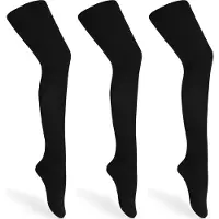 Merry Style Kinderen 3 Pack Panty - 60 DEN -Microvezel - Meisjes - Polyamide – Zwart/Zwart/Zwart – 140-146 – WL-010-3B