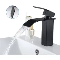 Auralum Max Wastafelkraan Zwart - Badkamerkraan - Badkamer Wastafel Kraan - Moderne Stijl Eengreepskranen - Warm- en Kouderegeling - Waterbesparend - RVS