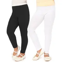 Merry Style Meisjes Lang Leggings 2 Pack - Sport - Vrijetijdsbroek - Lang - Viscose - Sporbroek - Yogabroek - Zwart / Wit (2pack) - 146 - MS-MS10-130-LE-2P