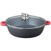 Bavary Pan - Braadpan Ø 36 cm - Alle warmtebronnen - Antiaanbaklaag - Inductie - Met glazen deksel - Hapjespan - Zwart