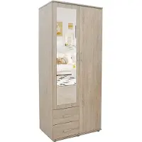 Huisenthuis.nl Kledingkast Jean Sonoma - Breedte 80 cm - Hoogte 185 cm - Diepte 52 cm - Met lades - Met hanggedeelte - Met planken - Met openslaande deuren