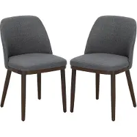 COLAMY Gestoffeerde eetkamerstoelen Set van 2 - moderne keukenstoelen met rugleuning - stoffen eetkamerstoelen met houten poten - lichtgrijs