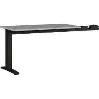 Huisenthuis.nl Aanbouwtafel Ergonoma Grijs - Zwart - 113x60cm - Hoekbureau - Hoogte 68 cm - In hoogte verstelbaar