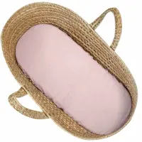 Sevira Kids - Hoeslaken wieg baby van katoenen mousseline - Roze 70 x 30 cm