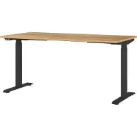 Huisenthuis.nl Elektrisch zit-sta Bureau Galileo Eiken - Zwart - 160x80cm - Hoogte 120 cm - In hoogte verstelbaar