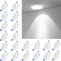 LZQ LED-inbouwspot 230V platte inbouwlamp set van 20 stuks 5W badkamerlamp inbouwspot aluminium mini plafondspot voor woonkamer slaapkamer en keuken 20x5W koud wit