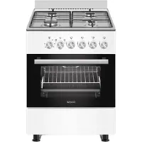 Wiggo WO-E606A(WX) – Vrijstaand Gasfornuis met Elektrische Oven (60 cm) – Wit Inox