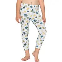 Merry Style Meisjes Leggings - Vrijetijdsbroek - Capri - Katoen - MS-MS10-405-LE - Wit/Blauw Gouden Sterren - 110