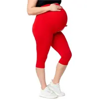 Merry Style Dames Grote Maten Leggings - Zwangerschapskleding - Capri - Viscose - MS-MS10-461-LE - Rood - 6XL
