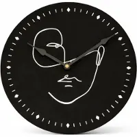 Noor living Wandklok Face Zwart 29 cm – Moderne Wandklok – Minimalistisch Design