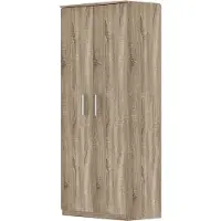 Huisenthuis.nl Schoenenkast Graham Sonoma - Breedte 80 cm - Hoogte 183 cm - Diepte 36 cm - Met planken - Met openslaande deuren