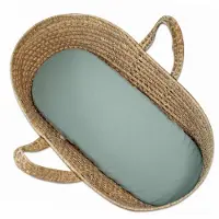 Sevira Kids - Hoeslaken wieg baby van katoenen mousseline - Groen van koper 70 x 30 cm