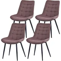 HOMAVO YZ2 Set van 4 Eetkamerstoelen – Velvet/Fabric Stoelen met Metalen Poten – 53x62.5x88 cm – Comfortabel & Stijlvol – Modern Design