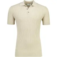 Born with Appetite Beige polo korte mouw gebreid linnen