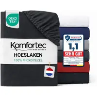 Komfortec Hoeslaken 140x200 cm - tot 30cm Matrashoogte - Rondom Elastiek - Antraciet