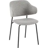 Huisenthuis.nl Armstoel Didi Lichtgrijs - Bouclé - Set van 2 - Zithoogte 49 cm - Zitdiepte 45 cm - Met armleuning