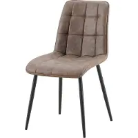 Huisenthuis.nl Stoel Fons Bruin - Kunstleer - Metaal - Set van 4 - Zithoogte 48 cm - Zitdiepte 44 cm