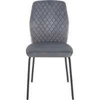 Huisenthuis.nl Stoel Dagmar Grijs - Fluweel - Set van 2 - Zithoogte 50 cm - Zitdiepte 45 cm
