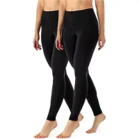 Merry Style MS-MS10-143-LE-2Pack Dames Leggings - Sport - Vrijetijdsbroek 2 Pak - Lang - Viscose - Sporbroek - Yogabroek - Zwart/Zwart - XS