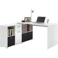 Huisenthuis.nl Bureau Apollo Wit - 135,7x135,7cm - Hoekbureau - Met opbergruimte - Hoogte 74.2 cm