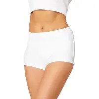 Merry Style HI-Leila Dames Zwembroek - Zwemshorts - Bikinibroekje - Elastische tailleband - Polyamide & Elastaan - Wit (0016) - 46