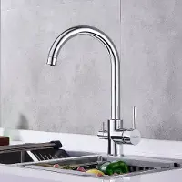 Auralum Max Keukenkraan - Keukenkraan 3-wegkraan met osmosesysteem waterfilter drinkwaterkraan - Kraan Keuken - Mengkraan Keuken - Keukenkranen Chroom