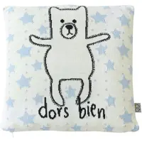 Sevira Kids - Gebreide kussensloop van biologisch katoen - crèmekleurig