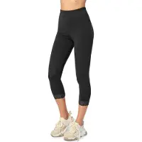 Merry Style MS-MS10-224-LE Dames Capri Leggings met Kant - Sport - Vrijetijdsbroek - 3/4 Lengte - Katoen - Zwart - XXL