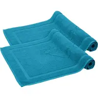 Komfortec Badmat Set - 2 stuks - Handdoek Dikte - Hotelkwaliteit - Zachte en Absorberende Douchemat/Handdoek - 50x80 cm - 100% Katoen - Turquoise