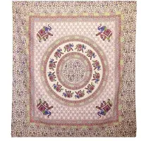Ancient Wisdom - Wandkleed - Olifantenmandala - wanddecoratie - muurkunst - interieur - bohemian - mandala - katoen