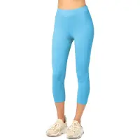 Merry Style MS-MS10-199-LE Dames Capri Leggings - Sport - Vrijetijdsbroek - 3/4 Lengte - Katoen - Sporbroek - Yogabroek - Turquoise - XXL