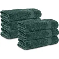 Komfortec 6x Handdoek 70x140 - 100% Katoen – Handdoekenset - Zacht - Dunkelgrun