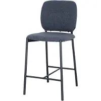 Huisenthuis.nl Barkruk Killian Donkergrijs - Metaal - Stof - Set van 2 - Geschikt voor kookeiland - Met rugleuning - Zithoogte 66 cm - Zitdiepte 44 cm