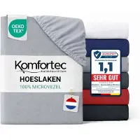 Komfortec Hoeslaken 180x200 cm - tot 30cm Matrashoogte - Rondom Elastiek - Grijs
