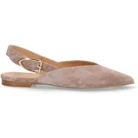 Manfield - Dames - Taupe suède slingbacks - Maat 40