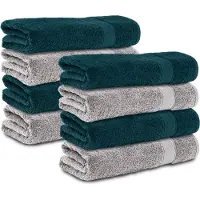 Komfortec 8x Handdoek 70x140 - 100% Katoen – Handdoekenset - Zacht -Zilver-Roze
