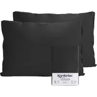 Komfortec Set van 2 Premium Jersey Kussenslopen 40x60 cm - Superzachte Kussenhoes – 100% Katoen – 150 g/m² - Zwart