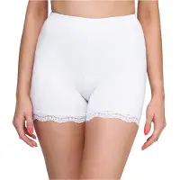Merry Style MS-MS10-294-LE Dames Leggings - Sport - Vrijetijdsbroek - Kort - Met Kant - Viscose - Boxershorts - Sporbroek - Yogabroek - Wit - XL