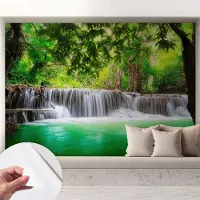 Coloray Zelfklevend Behang - Boswaterval Stickerbehang op rol - 208x146 cm - Groente Zelfklevend Behang - Voor de badkamer, slaapkamer en woonkamer. - Plakklare achterzijde - Zelfklevend fotobehang