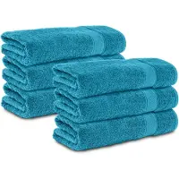 Komfortec 6x Handdoek 70x140 - 100% Katoen – Handdoekenset - Zacht - Turkis