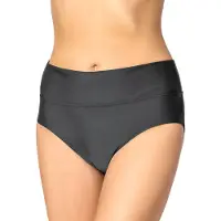 Merry Style Dames Zwembroek - Bikinibroekje - Elastische tailleband - Polyamide & Elastaan – Grafiet (9154) – 38 - MS-VR-Brief-5