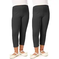 Merry Style Meisjes 2Pack Leggings - Sport - Vrijetijdsbroek – ¾ Lang - Viscose - Sporbroek - Yogabroek – Zwart / Zwart (2Pack) – 134 - MS-MS10-131-LE-2P